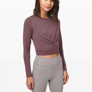 Lululemon Athletica Time To Restore Long Sleeve Antique Bark Size: 8